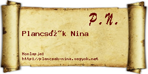 Plancsák Nina névjegykártya